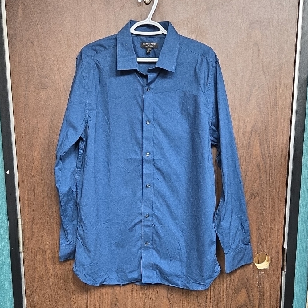 Banana Republic Size XL Blue Slim Fit Cotton Button Down Shirt